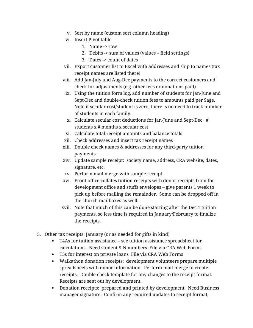Business Manager Procedures Sample Manual